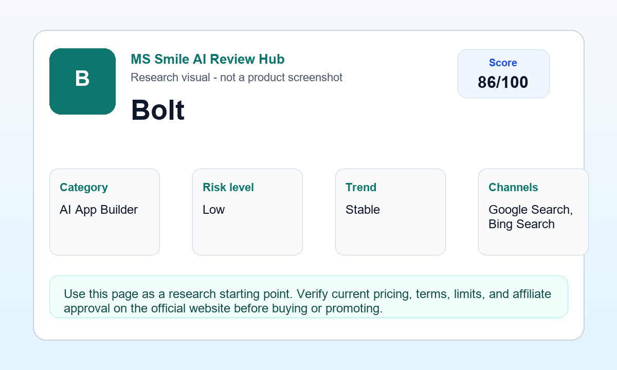 Bolt interface screenshot